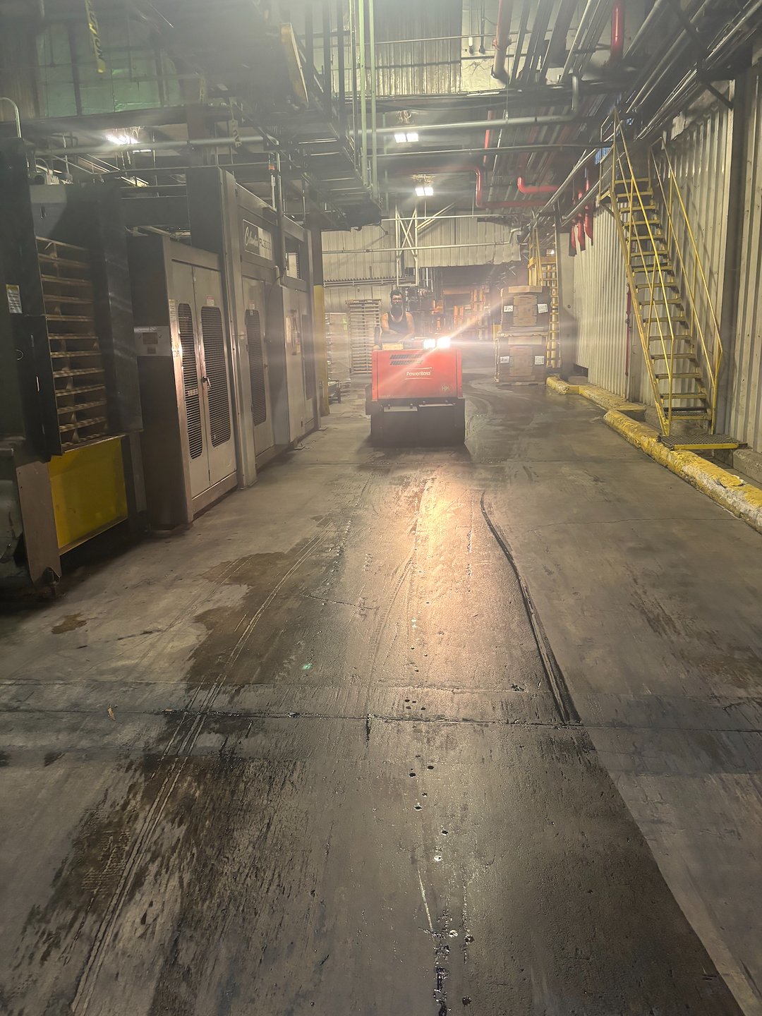 Warehouse Concrete Floor Deep Cleaning in Pittsburgh, PA: Removing Oil, Tire Marks & Heavy Rubber Build-Up